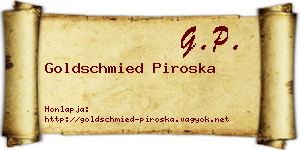 Goldschmied Piroska névjegykártya